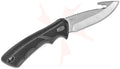 Buck 685 BuckLite MAX II Large Hunting Fixed Knife 4" Stonewashed Blade with Gut Hook, Black Rubberized Handles, Polyester Sheath - 11768