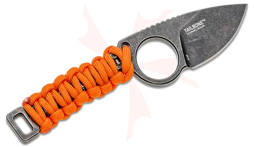 Columbia River CRKT 2415 TJ Schwarz Tailbone Fixed Blade Neck Knife 2.125" Black Stonewashed Drop Point