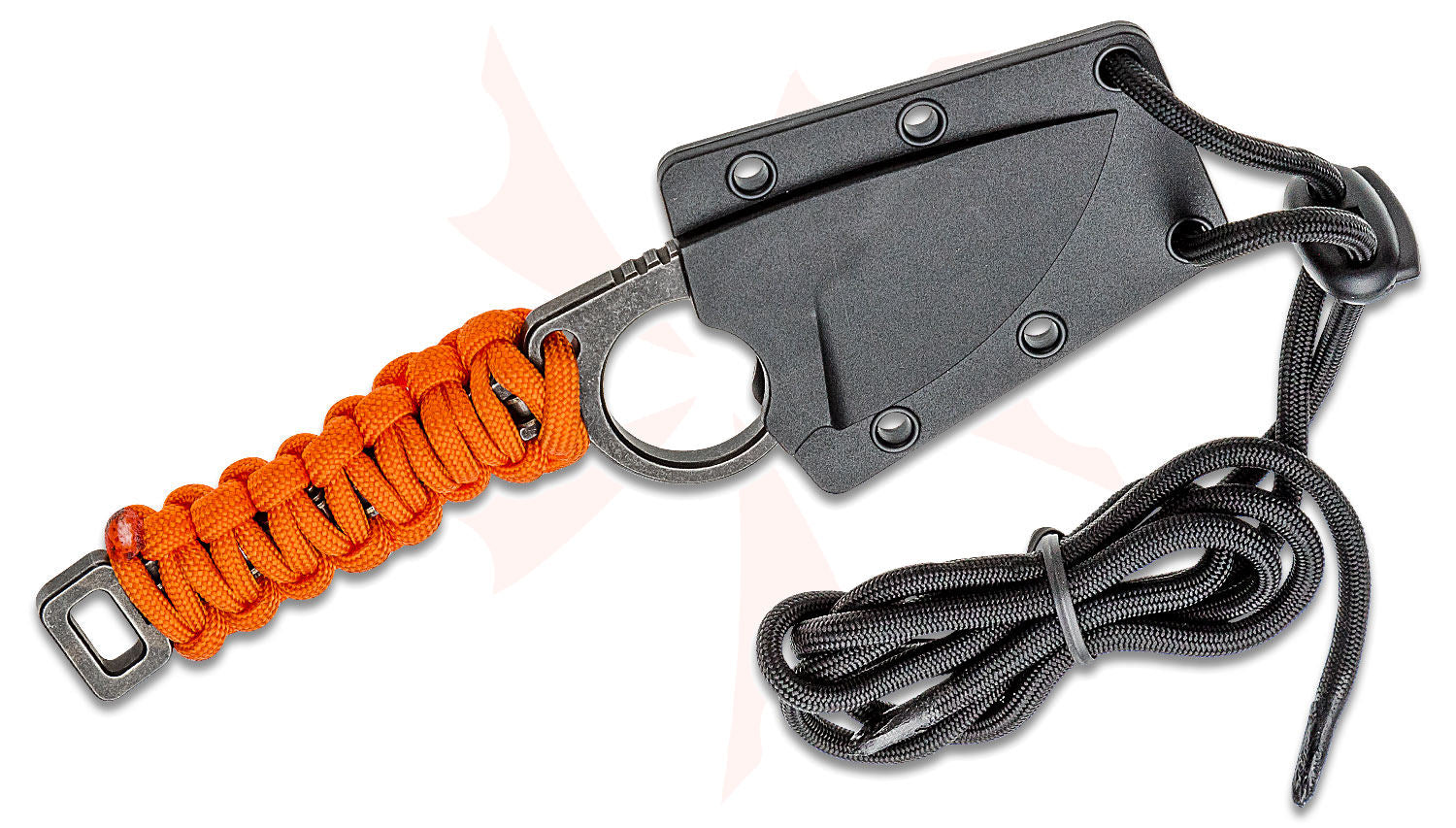 Columbia River CRKT 2415 TJ Schwarz Tailbone Fixed Blade Neck Knife 2.125" Black Stonewashed Drop Point
