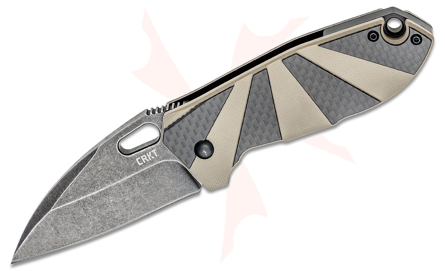 Columbia River CRKT 2440 Lucas Burnley Heron Folding Knife 2.926" Black Stonewashed Modified Wharncliffe