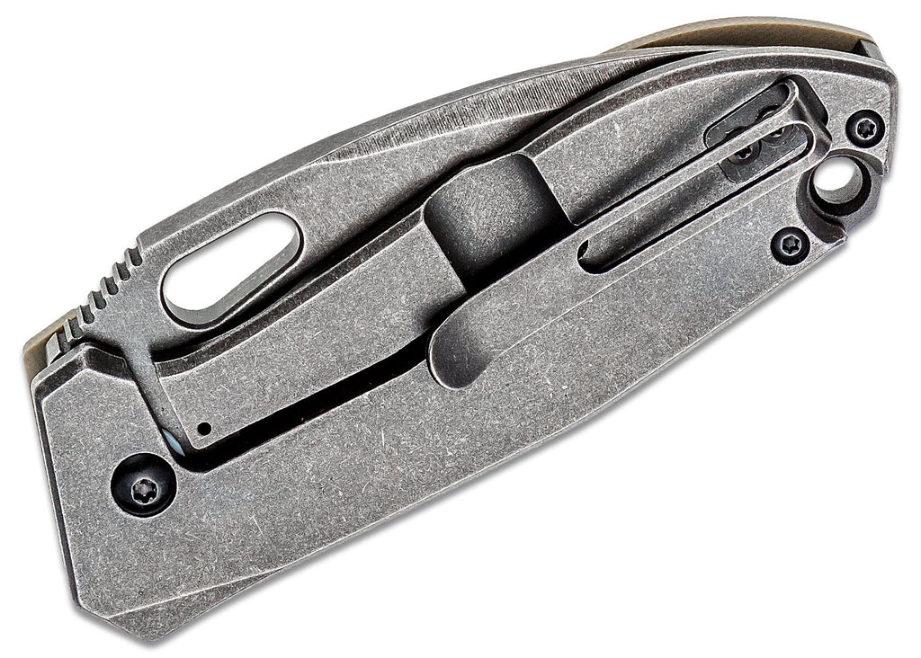 Columbia River CRKT 2440 Lucas Burnley Heron Folding Knife 2.926" Black Stonewashed Modified Wharncliffe
