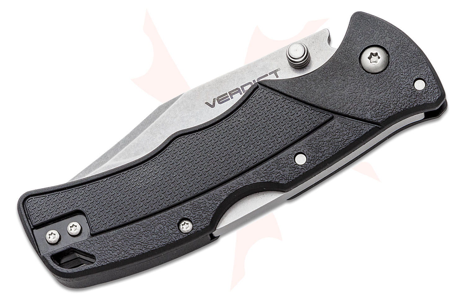Cold Steel Verdict Folding Knife 3" 4116 Stonewashed Clip Point Blade, Black GFN Handles, Lockback - FL-C3CPSSZ