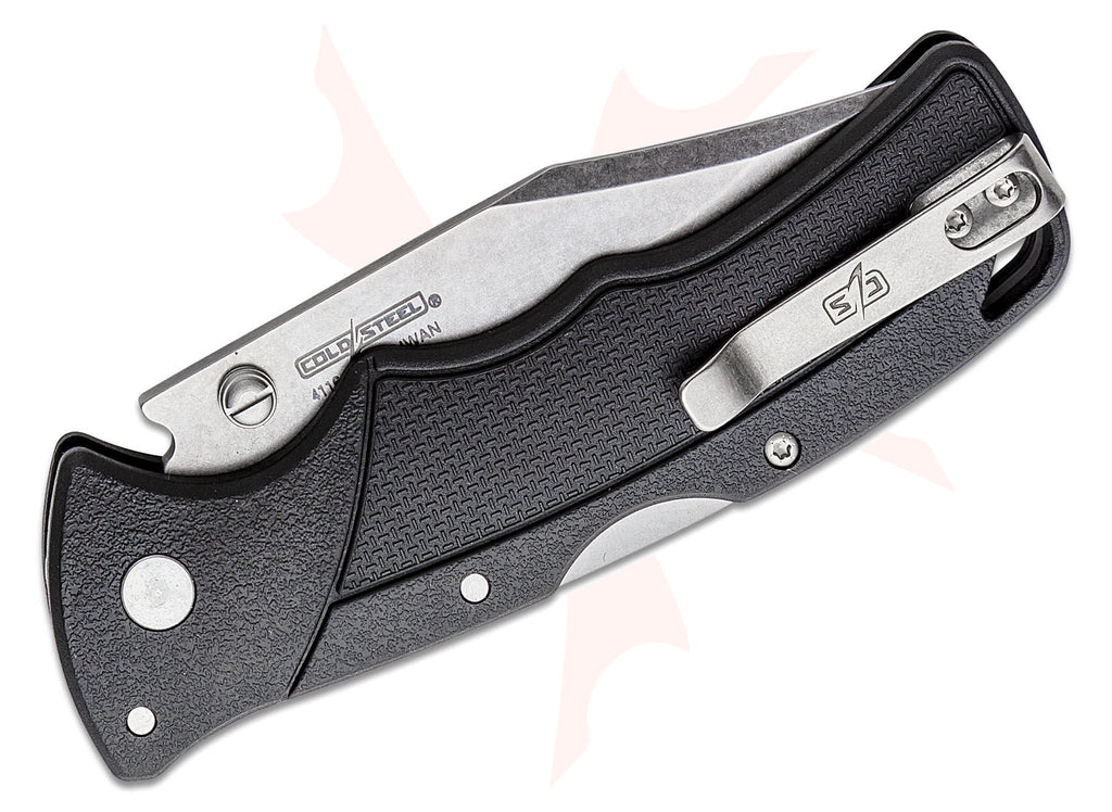 Cold Steel Verdict Folding Knife 3" 4116 Stonewashed Clip Point Blade, Black GFN Handles, Lockback - FL-C3CPSSZ