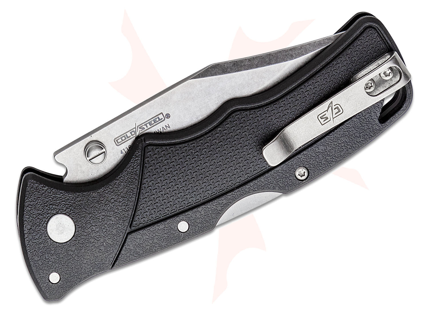 Cold Steel Verdict Folding Knife 3" 4116 Stonewashed Clip Point Blade, Black GFN Handles, Lockback - FL-C3CPSSZ